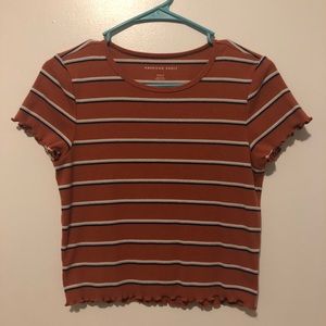 American Eagle Cropped stripped tee